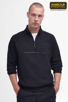 Barbour® International Shadow Sweatshirt mit kurzem Reißverschluss, Schwarz (453491) | 61 €