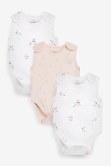Pink Premature Baby 3 Pack Vest Bodysuits (453536) | CHF 15