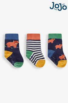 JoJo Maman Bébé 3-Pack Highland Cow Socks