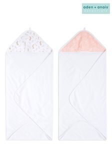 aden + anais Pink Essentials Hooded Blushing Bunnies 100% Cotton Towels 2 Pack (453651) | $38