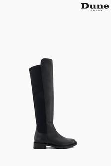 Dune London Black Text Under The Knee 50/50 Boots (453805) | SGD 387