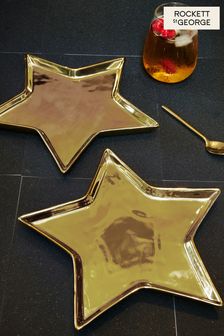 Rockett St George Set of 2 Gold Star Side Plates (454563) | €35