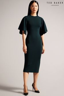 Ted Baker Lounia Fluted Sleeve Knitted Bodycon Midi Dress (454719) | NT$8,350