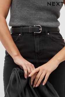 שחור - חגורת בייסיק במראה עור לג'ינס (454939) | ‏27 ‏₪