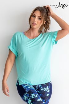 Pour Moi Blue Energy Cross Short Sleeve Yoga T-Shirt (454948) | KRW59,800