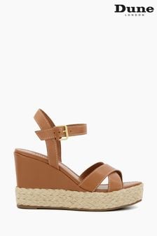 Dune London Kind Brown Cross Strap Covered Wedge Sandals (455005) | 134 €
