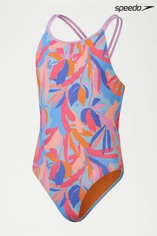Speedo Girls Pink Printed Twinstrap Swimsuit (455248) | €28