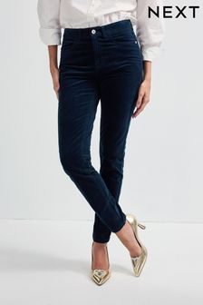 Navy Blue Velvet Skinny Jeans (455481) | 116 SAR