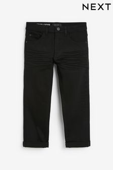 Black Tapered Loose Fit Cotton Rich Stretch Jeans (3-17yrs) (456318) | Kč415 - Kč605