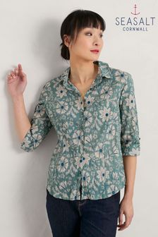 Seasalt Cornwall Blue Larissa Organic Cotton Shirt (456807) | €27