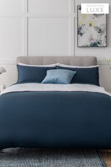 Navy Collection Luxe 400 Thread Count 100% Egyptian Cotton Sateen Duvet Cover And Pillowcase Set (457324) | €66 - €108