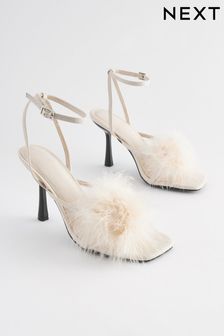 Os alb - Sandale cu toc și pene Forever Comfort® Real (457774) | 291 LEI