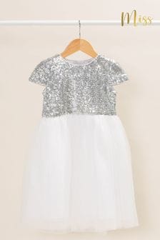 Silber/Weiß - Miss Kleid mit paillettenbesetztem Oberteil und Wasserfall-Tüll, Rosa (457790) | 59 €