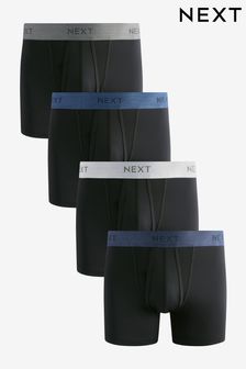 حزام خصر بلون أسود معدني لامع - حزمة من 4 بوكسرات مريحة (457976) | 100 د.إ
