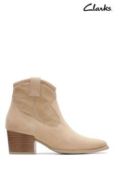 Clarks Natural Suede Elder Rae Western Boots (458107) | €205