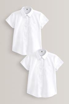 White 2 Pack Short Sleeve School Shirts (3-18yrs) (458579) | $18 - $28
