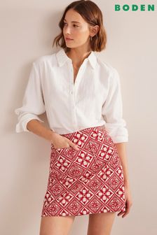 Boden Red Textured A-Line Mini Skirt (458951) | €27