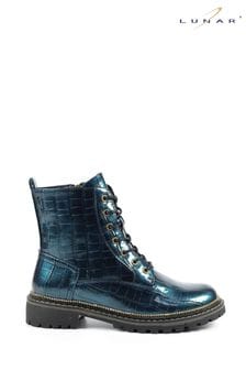 Lunar Blue Regan Croc Effect Ankle Boots (459588) | kr779