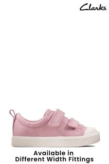 Zapatillas rosas de lona ajustables para niños de 1-2 años de Clarks (459818) | 34 €