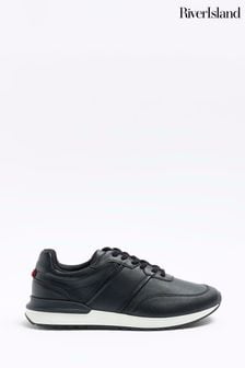 River Island Black Lace-Up Chunky Runner Trainers (459919) | kr584