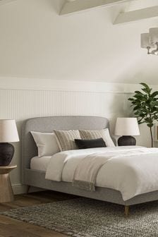 Tweedy Plain Grey Matson Upholstered Bed Bed Frame (460247) | €337.50 - €520