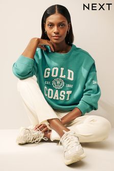 Grün - Gold Coast City Sweatshirt mit Grafik (460330) | 14 €