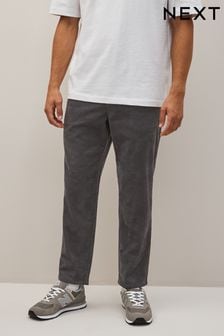 Grey Relaxed Fit Corduroy Trousers (460377) | kr442