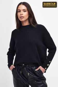 Barbour International® Hamilton Knitted Black Jumper (460907) | AED499