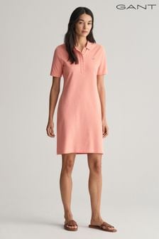 GANT Pink Shield Piqué Polo Dress