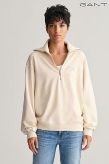 GANT Cream Arch Graphic Half Zip Sweatshirt (461238) | AED666
