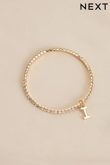 Gold Tone Initial Bracelet Letter I (461532) | AED29