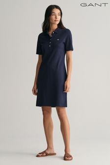 GANT Blue Shield Piqué Polo Dress (461582) | AED527