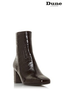 Dune London Oregon  Brown Square Toe Mid Heel Ankle Boots (461602) | 161 €