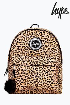 Оранжевый рюкзак с леопардовым принтом и помпоном Hype. (461751) | 16 430 тг