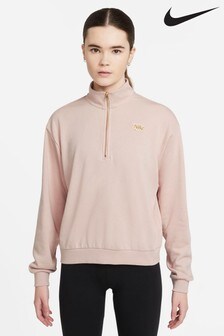 Nike Sportswear Femme Fleece-Sweatshirt mit 1/4-Reißverschluss, Hellpink (462269) | 32 €