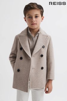 淡褐色 - Reiss Bergamo羊毛Blend双排扣大衣 (462648) | NT$5,880