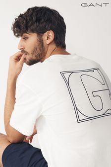 Weiß - Gant T-Shirt mit Logografik hinten (463101) | 70 €