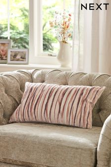 Pink Rectangle Cut Velvet Stripe Cushion (463195) | ₪ 98