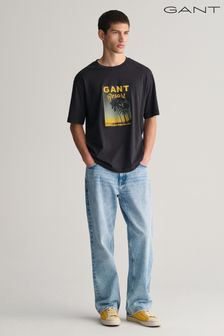 أسود - Gant Washed Graphic T-shirt (463240) | 287 ر.س