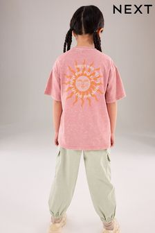 Pink - Oversized Graphic T-shirt (3-16yrs) (463286) | kr180 - kr270