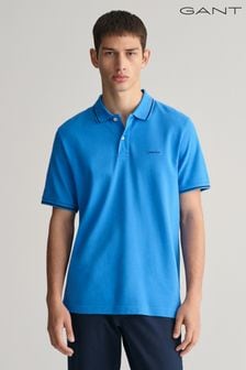 Blau - Gant Piqué-Polo-Shirt mit Zierstreifen (463431) | 109 €
