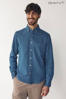 GANT Blue Regular Fit Dot Shirt