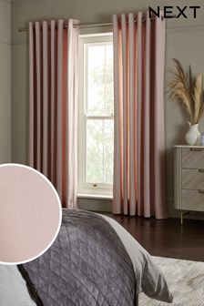 Dusky Pink Cotton Lined Eyelet Curtains (463538) | €26 - €118