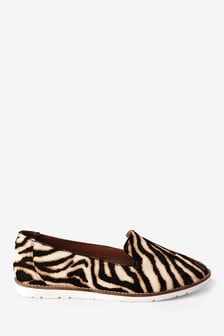 Zebra Print Leather EVA Slipper Loafers (463594) | 14 €