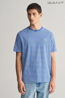 Niebieski - Gant Striped Cotton T-shirt (463611) | 315 zł