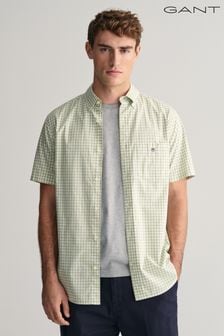 綠色 - Gant Regular Fit Gingham Poplin Short Sleeve Shirt (463798) | NT$4,200