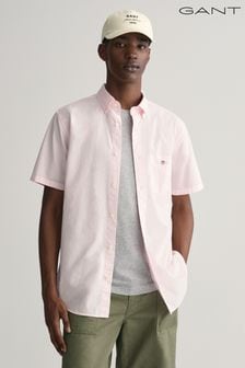 Różowy - Gant Regular Fit Poplin Short Sleeve Shirt (463831) | 505 zł