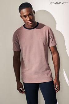 Rosa - GANT Oxford Pikee-T-Shirt in normaler Passform in 4 Farben (463870) | 78 €