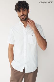 GANT Regular Fit Cotton Linen Short Sleeve Shirt