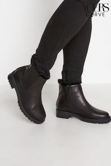 Yours Curve Black Extra Wide Fit Chelsea Faux Fur Lined Boots (464013) | €27
